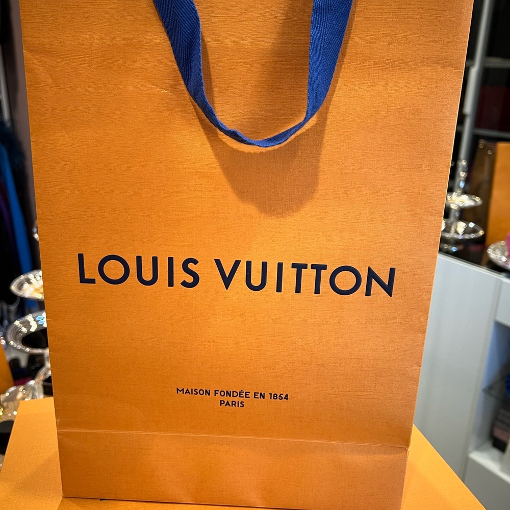 Louis Vuitton Orange and Blue Shopping Bag